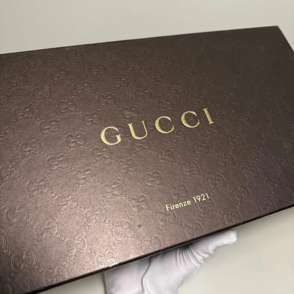 Gucci Horse Bit Lug Sole Black Leather Loafer Men’s Size 12.5 Brass Brown Logo - Picture 13 of 13